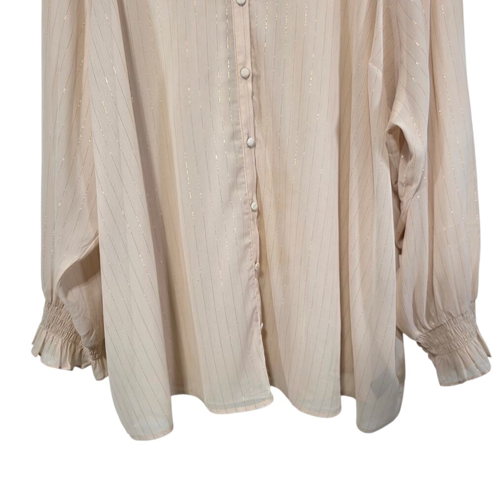 Torrid Womens Crinkle Chiffon Button Up Mock Neck Blouse Size 5X - Picture 6 of 12